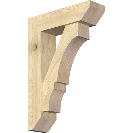 Ekena Millwork Balboa Slat Rough Sawn Bracket w/ Offset Brace, Douglas Fir, 8"W x 28"D x 40"H BKT0806X28X40BOA06RDF